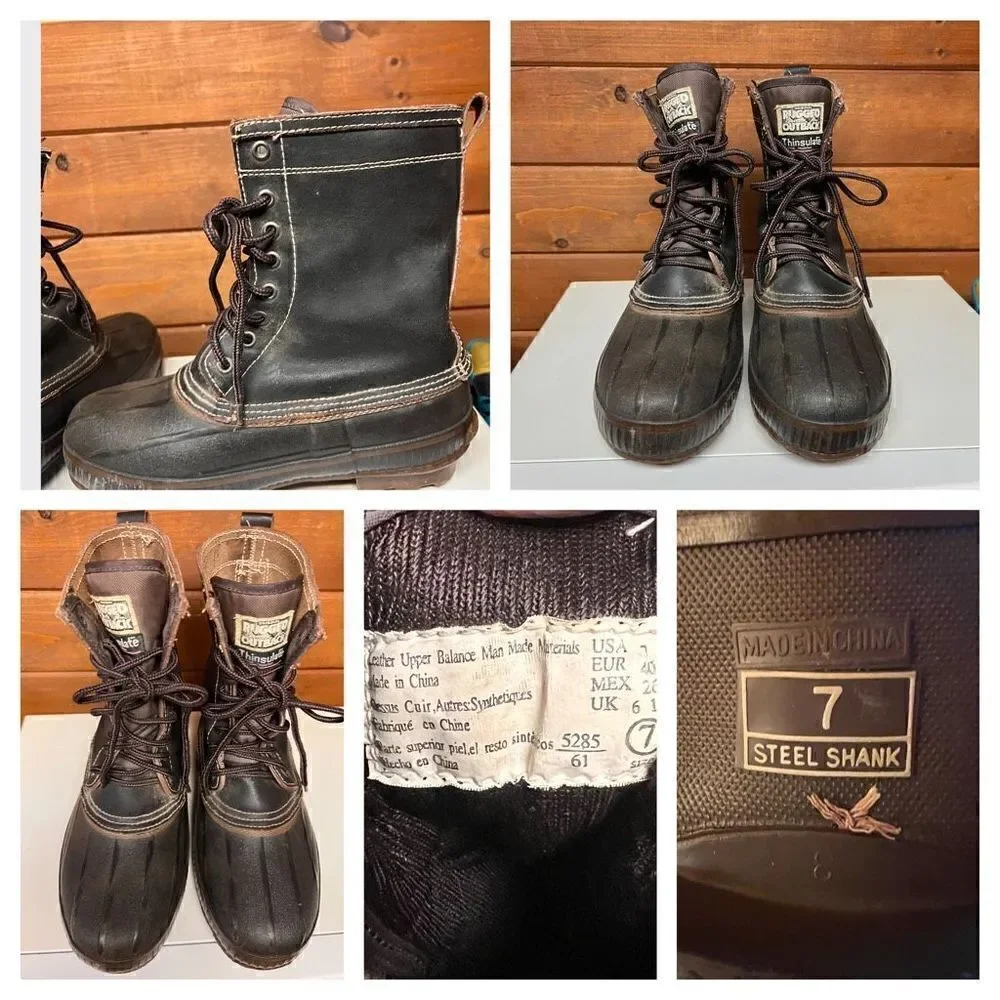 Rugged Outback Thinsulate Duck Boots Sz 7 black